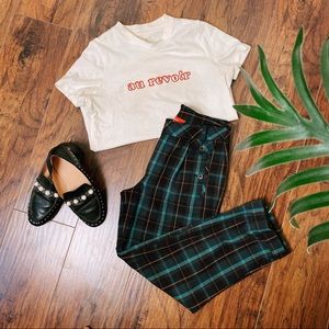 ANTHROPOLOGIE Cartonnier Plaid Cropped Pants